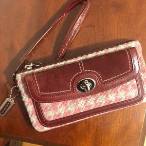 Coach Tweed Wristlet NWOT